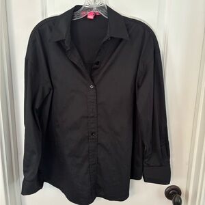 Lilly Pulitzer oversized White and Black Collared Button Shirt